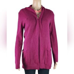 John Lewis Maroon Purple 100% Cashmere Cardigan